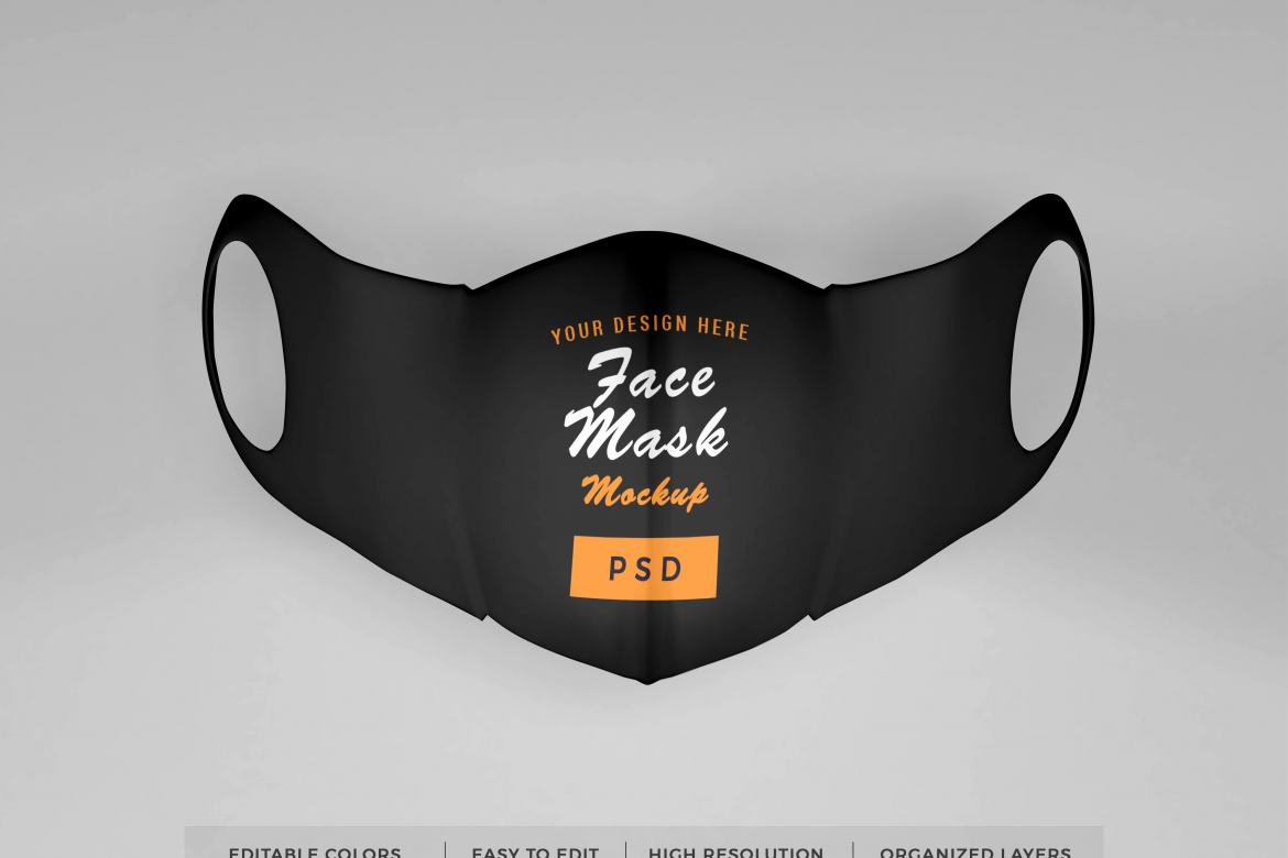 Realistic Face Mask Mockup Template | Deeezy