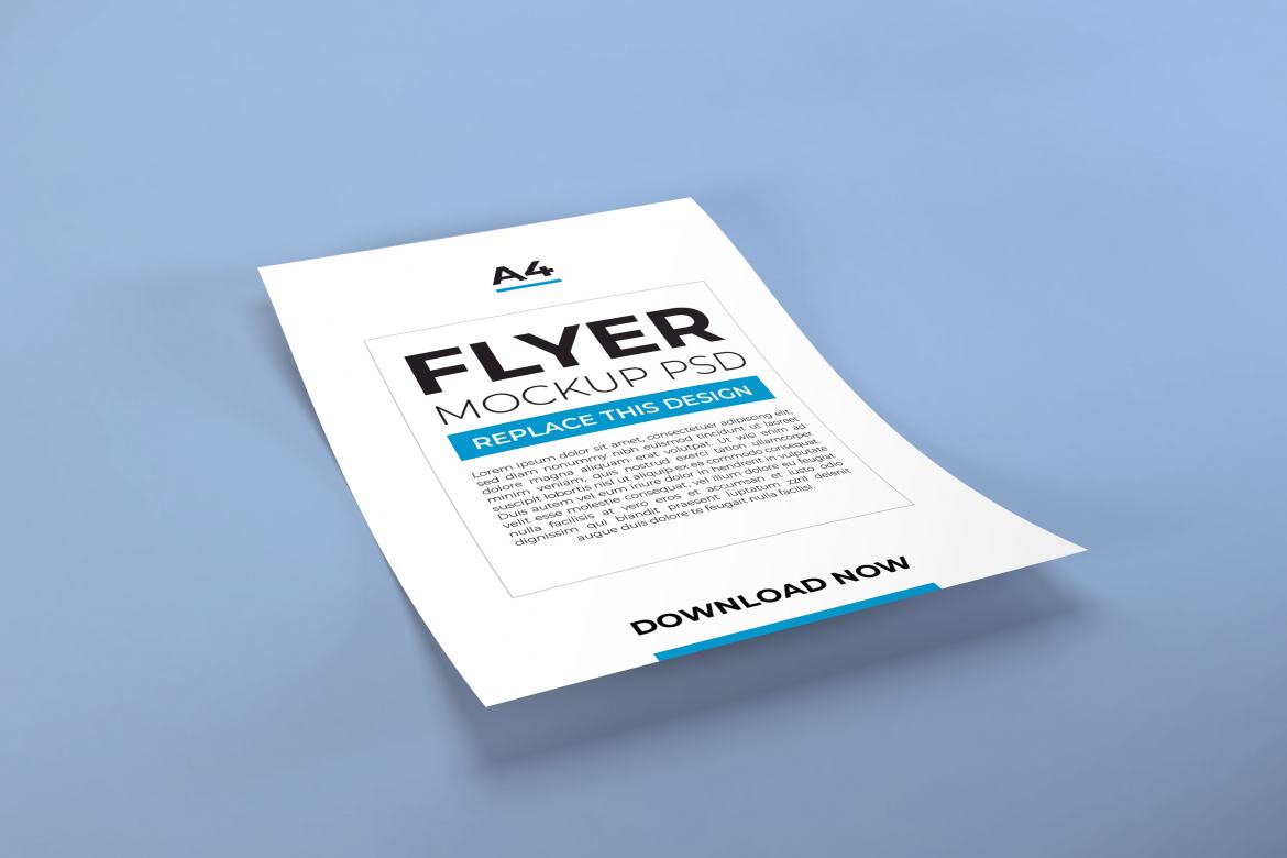 Free A4 Flyer Mockup Template PSD | Deeezy