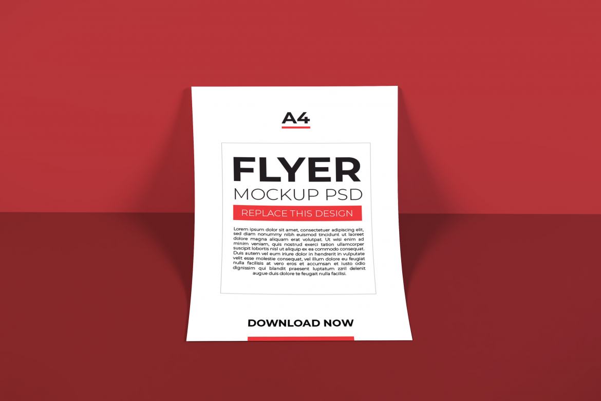 Realistic A4 Flyer Mockup Template PSD | Deeezy