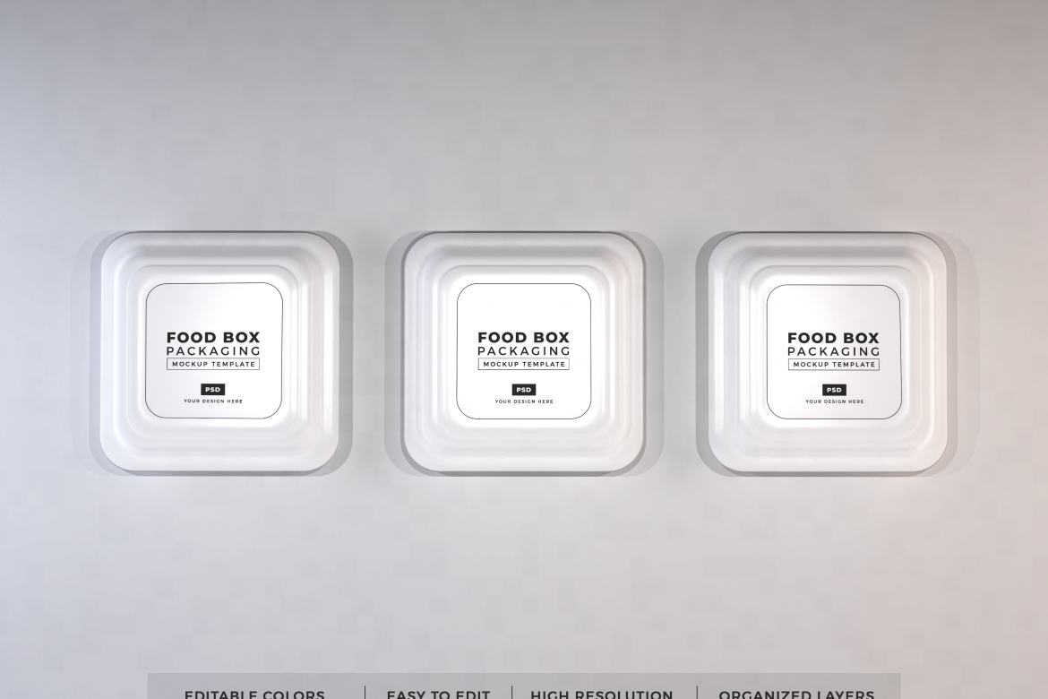 Food Box Packaging Mockup Template Deeezy