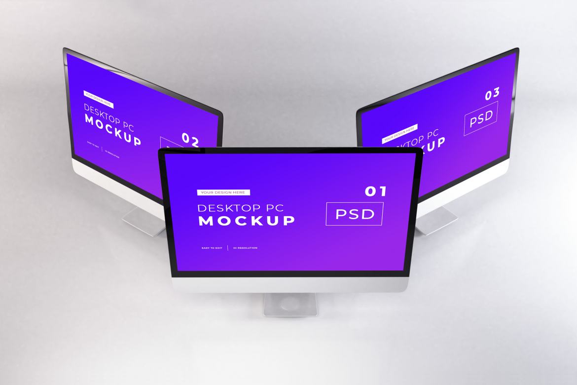 Realistic Personal Computer Mockup Template | Deeezy