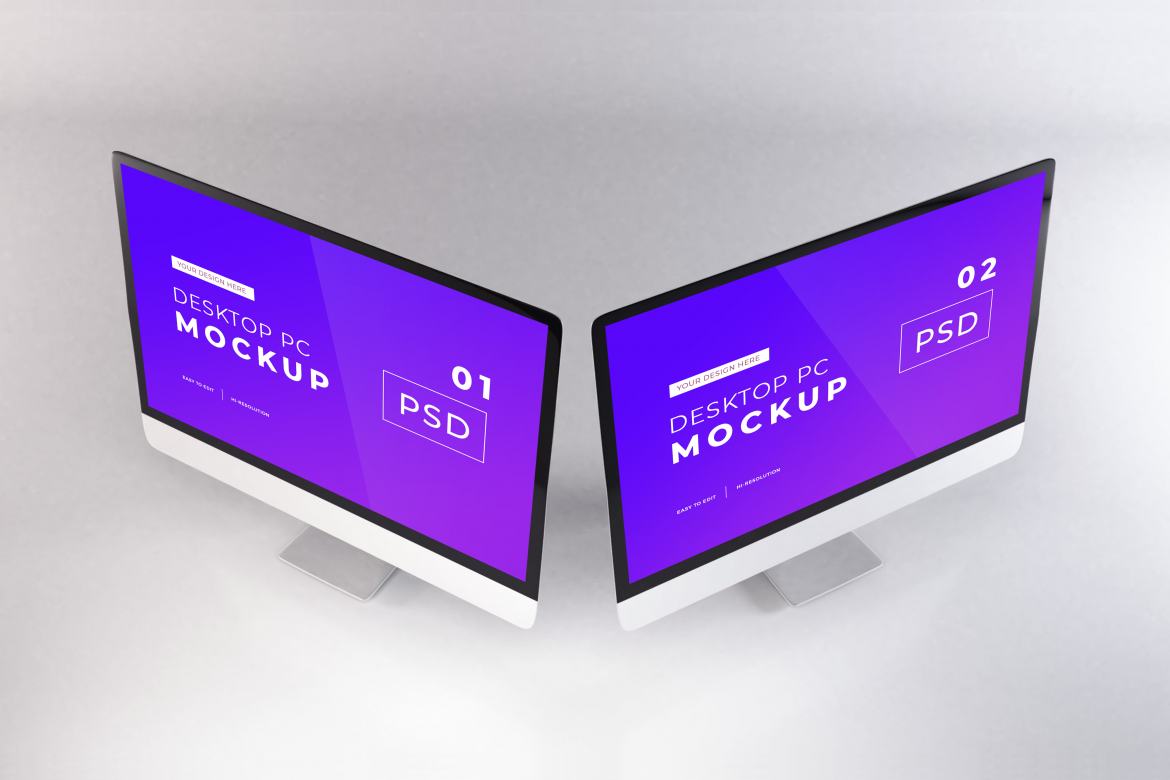 Realistic Personal Computer Mockup Template | Deeezy