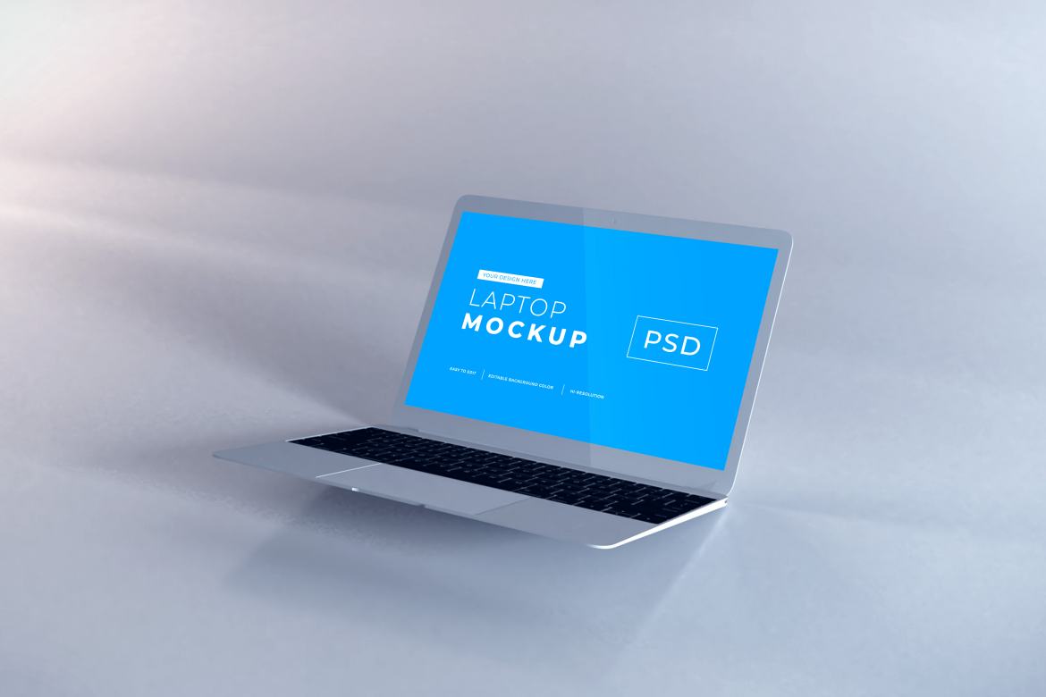 Realistic Macbook Air Laptop Mockup Template | Deeezy