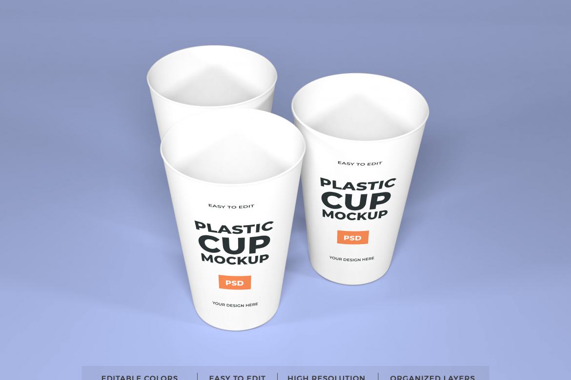 Realistic Plastic Cup Mockup Template | Deeezy