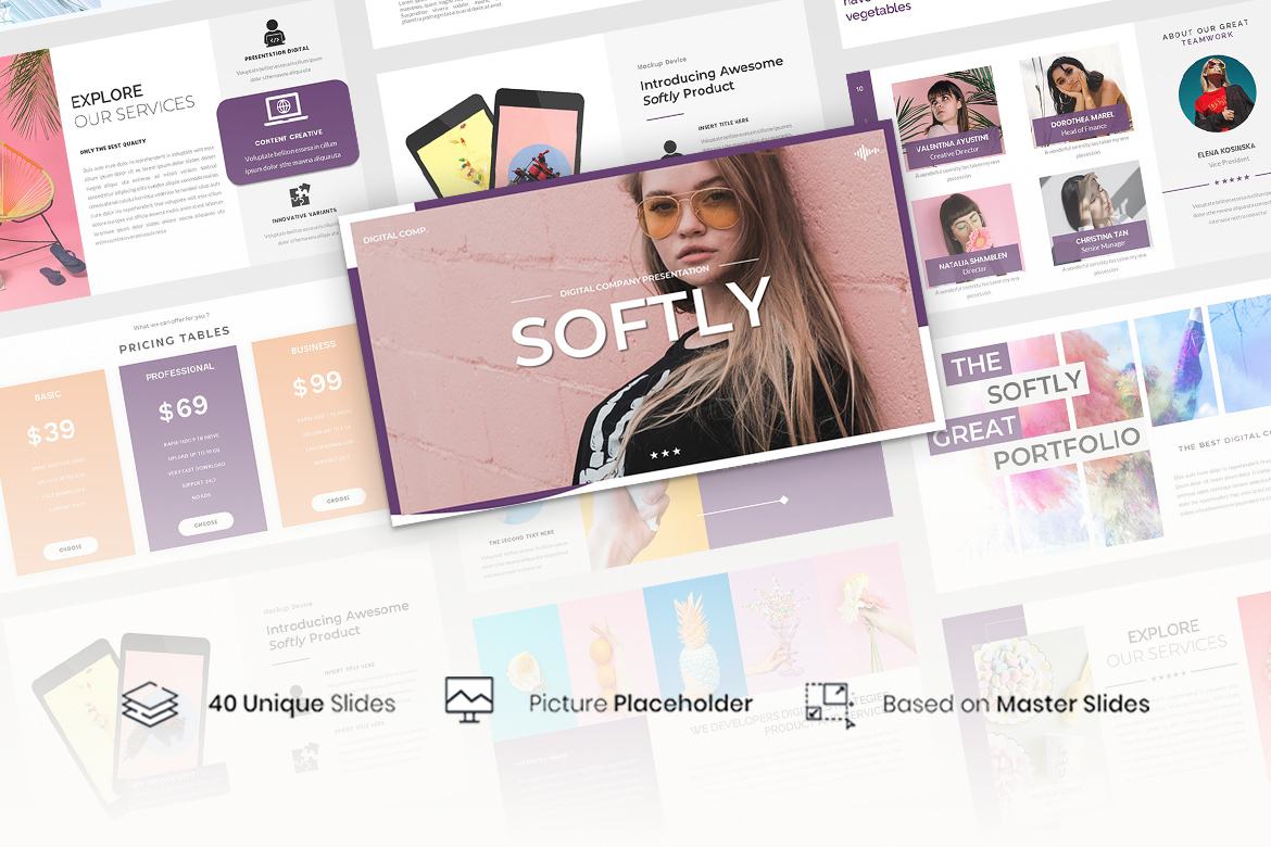 Softly – Creative Business PowerPoint Template | Deeezy