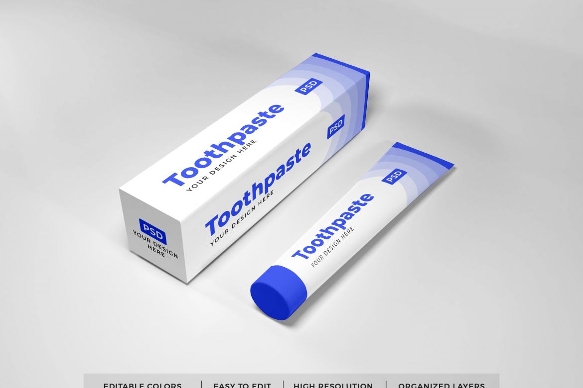 Free Toothpaste Packaging Mockup Template Deeezy