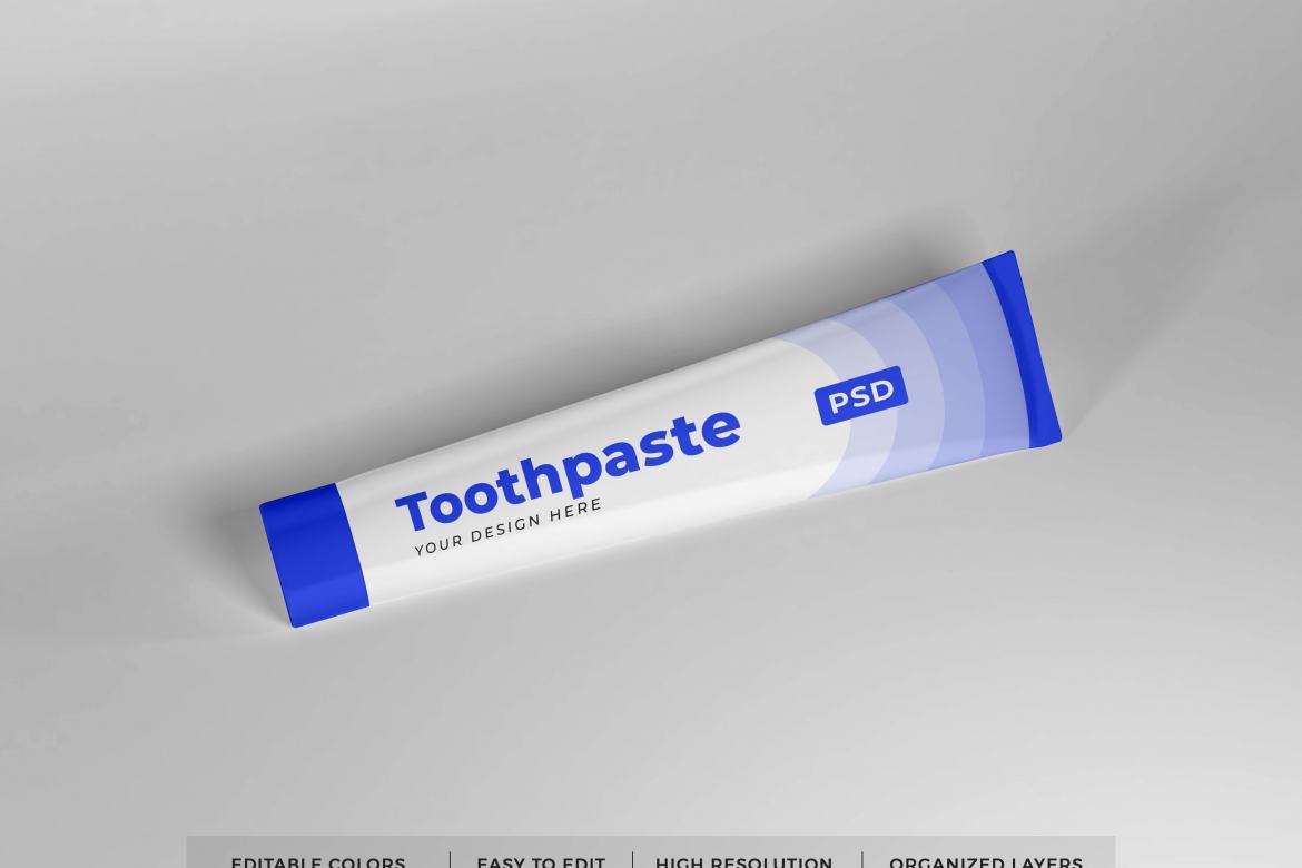 Realistic Toothpaste Packaging Mockup Template | Deeezy