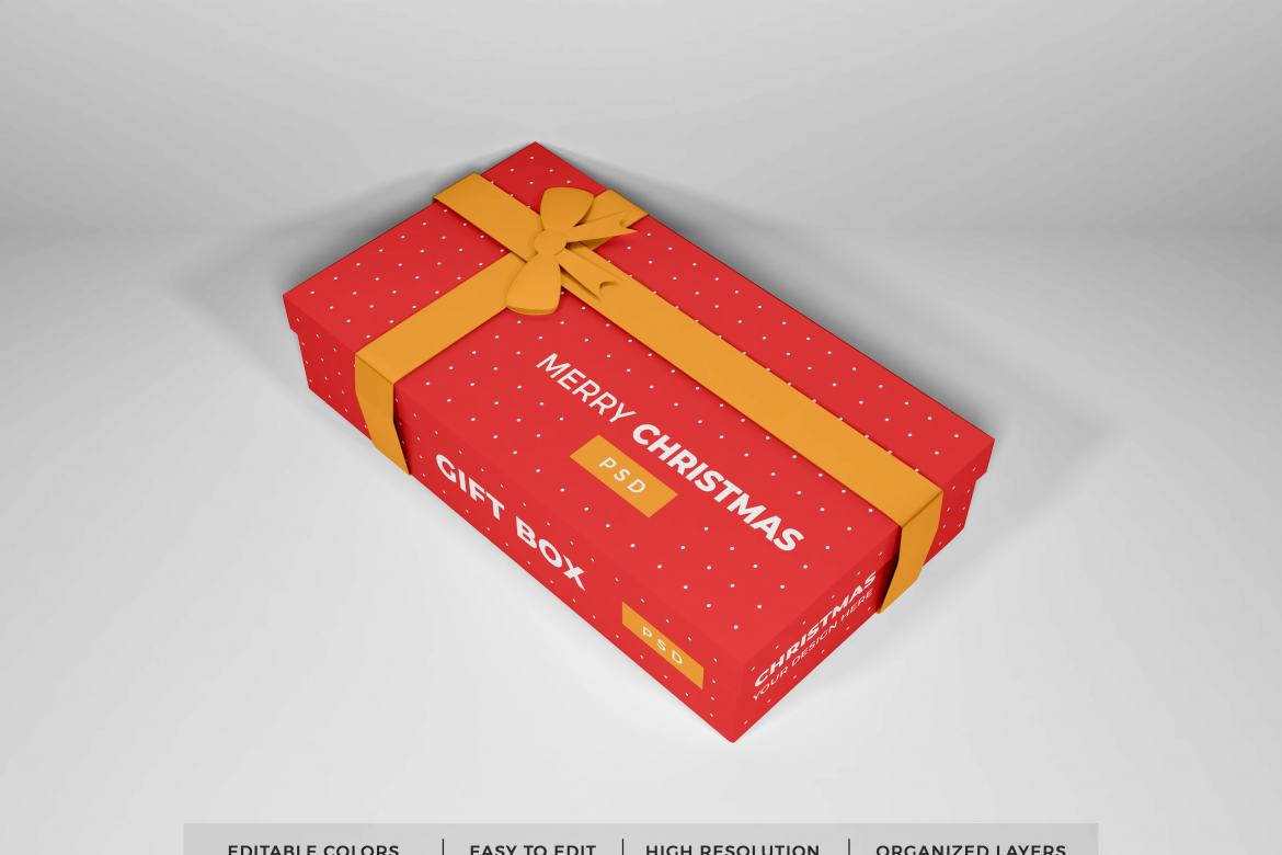 Christmas Gift Box - Free Mockup Template | Deeezy