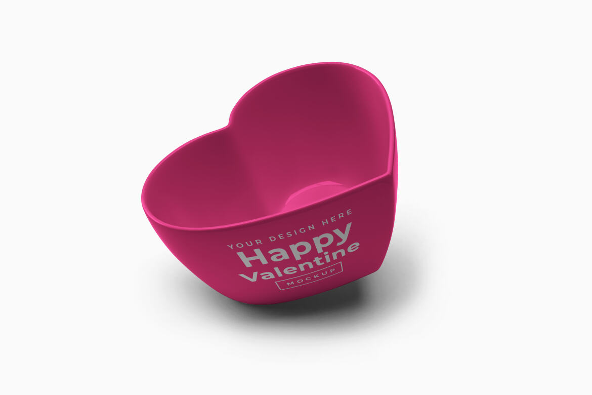 Valentine Love Heart Container Mockup Template | Deeezy