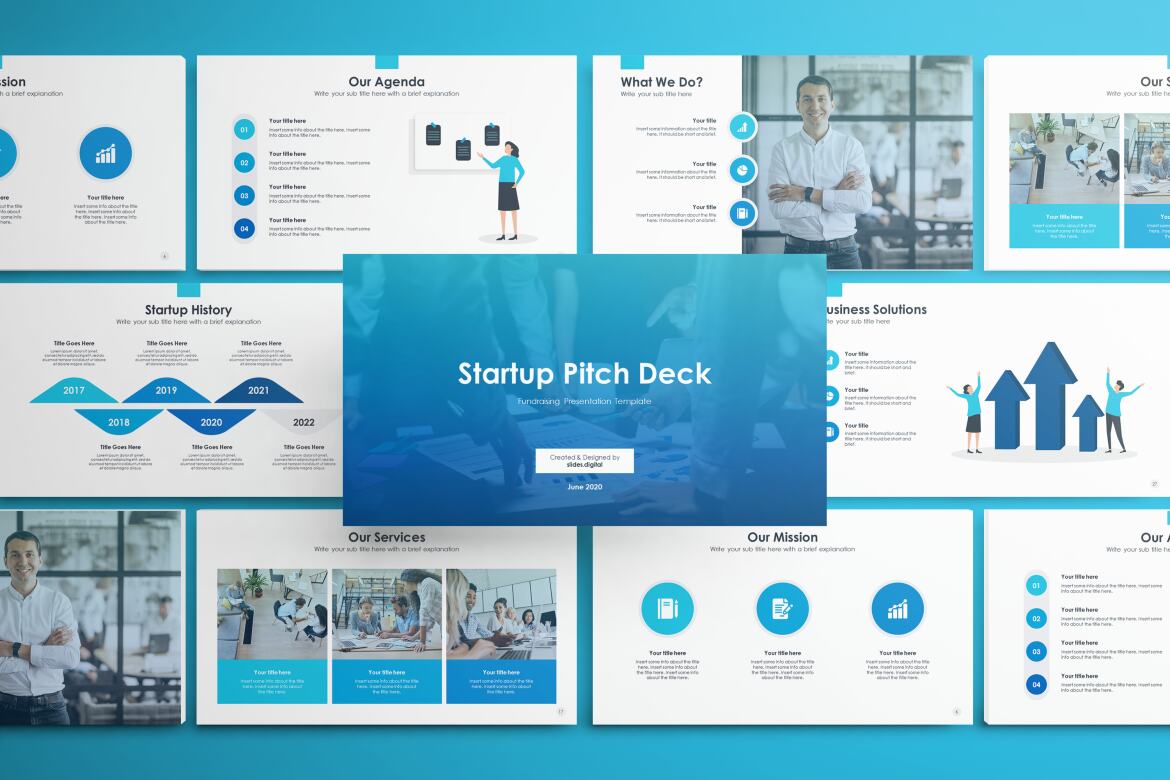 Startup Pitch Deck PowerPoint Template | Deeezy