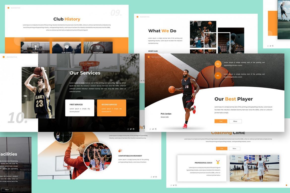 Basketball Club Keynote Template | Deeezy