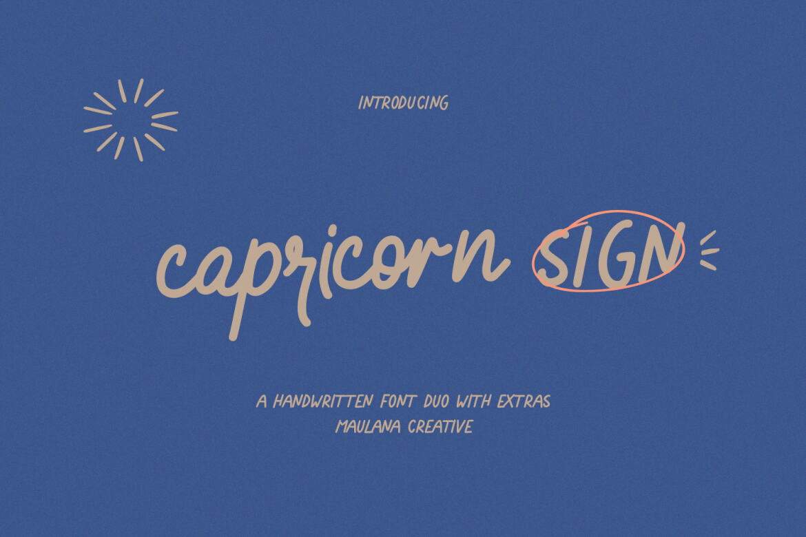 Capricorn Sign Handwritten Font Duo | Deeezy