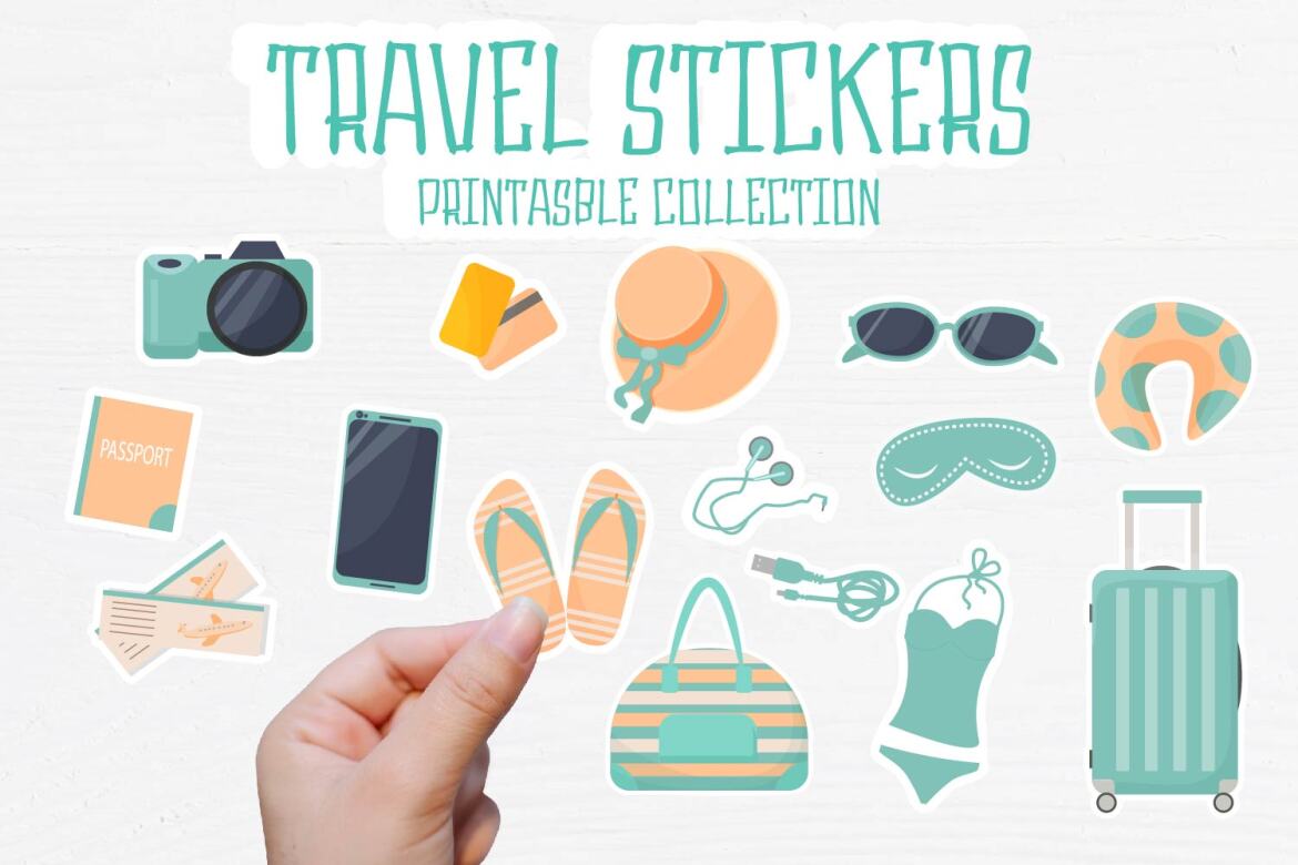 TRAVEL Printable Sticker collection | Deeezy