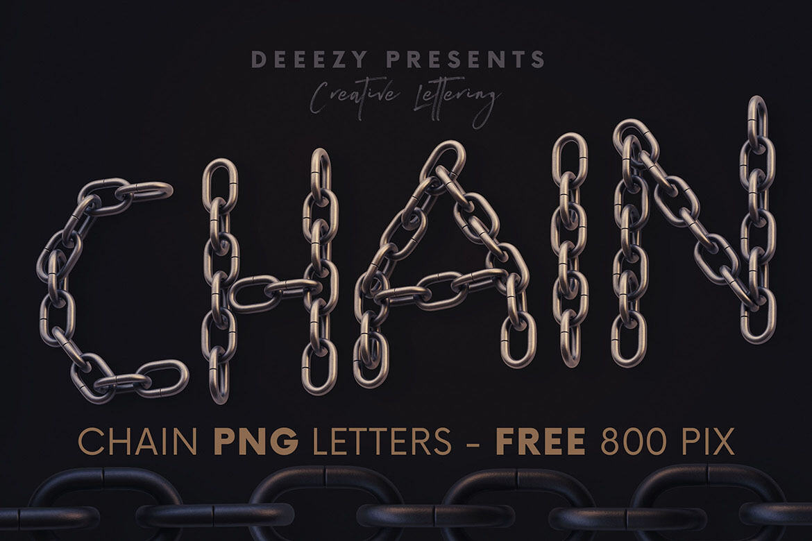 Only a z. Шрифт Chains. Chain font.