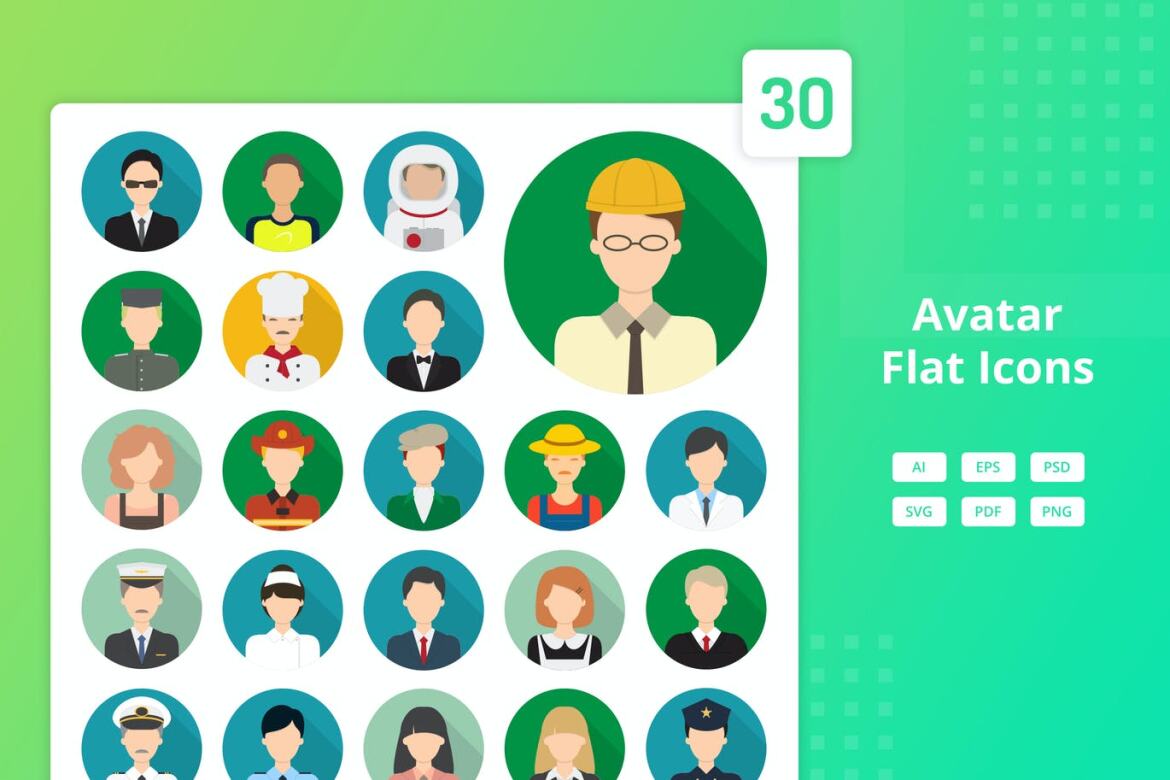 30 Avatar - Flat Icons | Deeezy