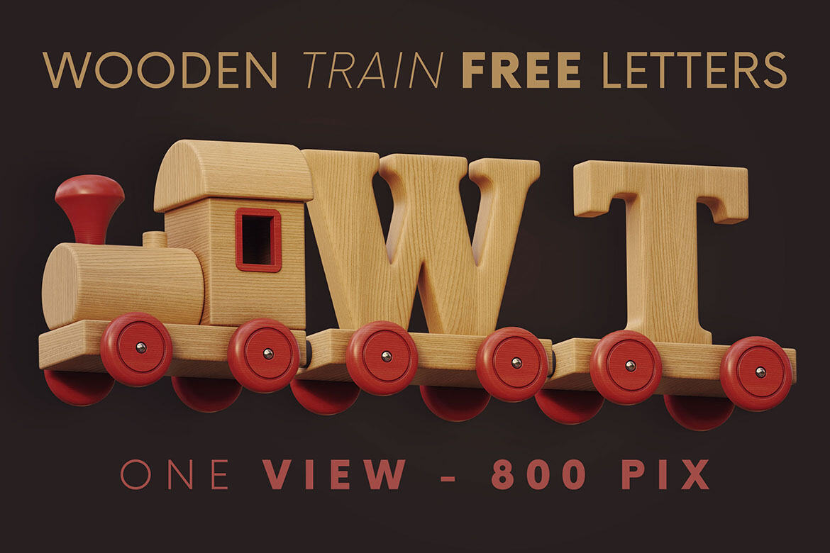 Wooden Train - Free 3D Lettering | Deeezy