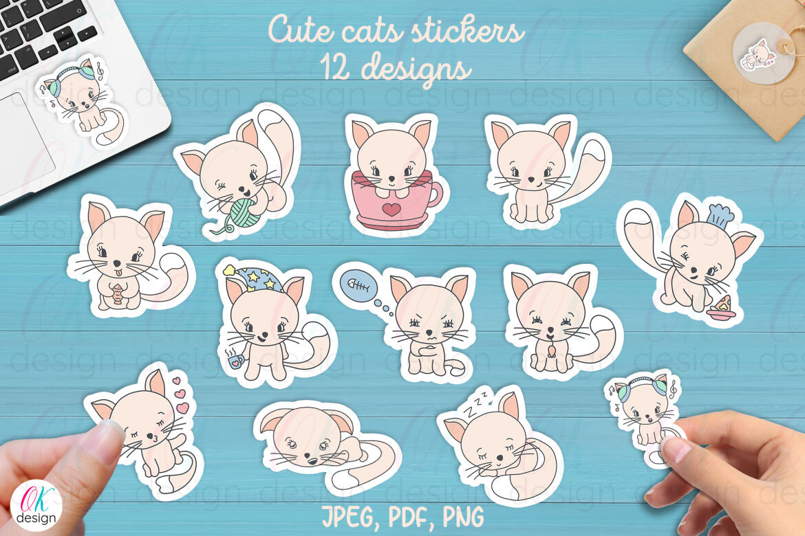 Funny Cats Printable Stickers | Deeezy
