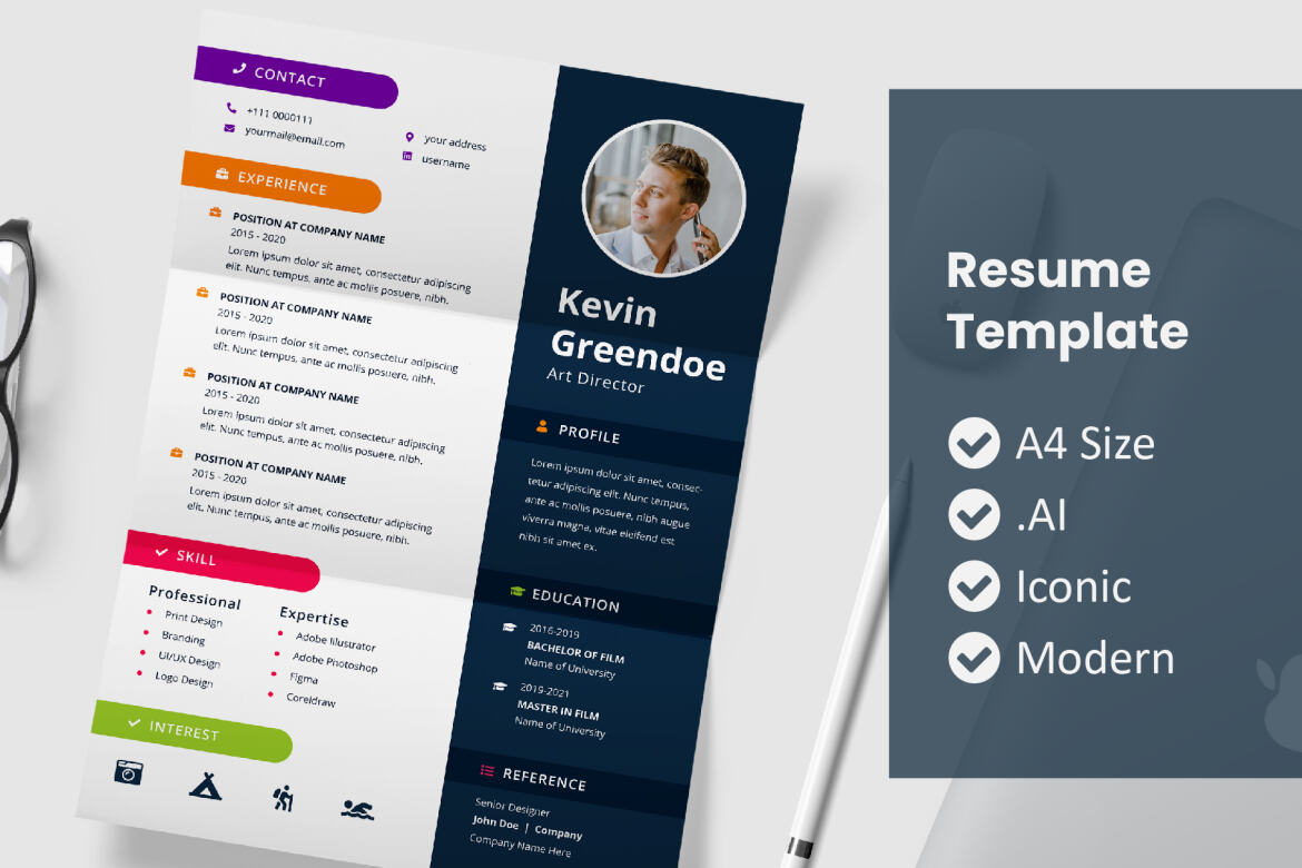 Right Photo Resume Template | Deeezy