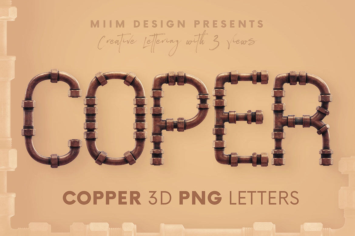 Copper Pipes - 3D Lettering | Deeezy