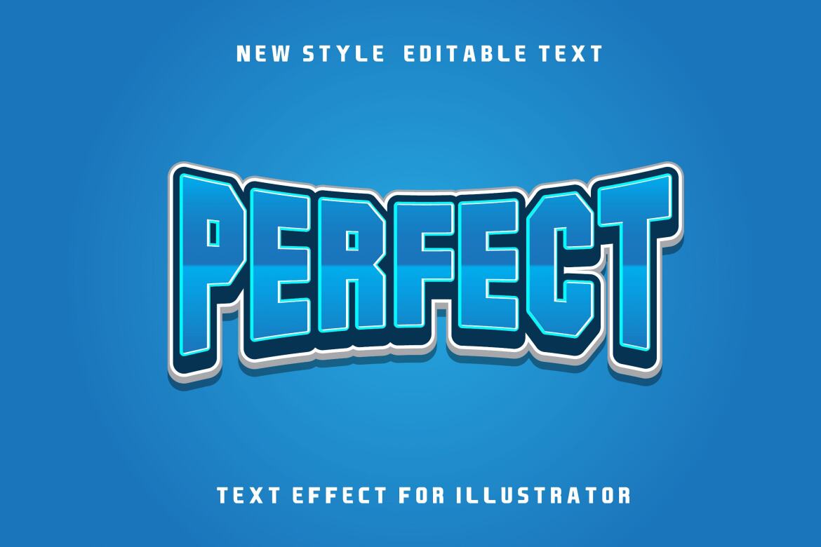 text effect 3d perfect color blue and white gradient | Deeezy