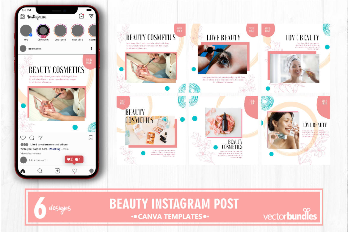 Beauty makeup instagram post canva template | Deeezy