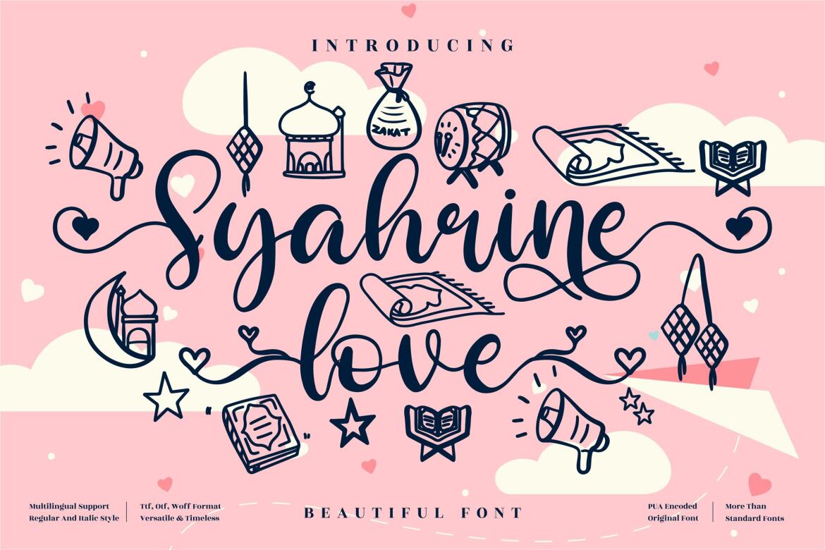 Syahrine love - Beautiful Script Font | Deeezy