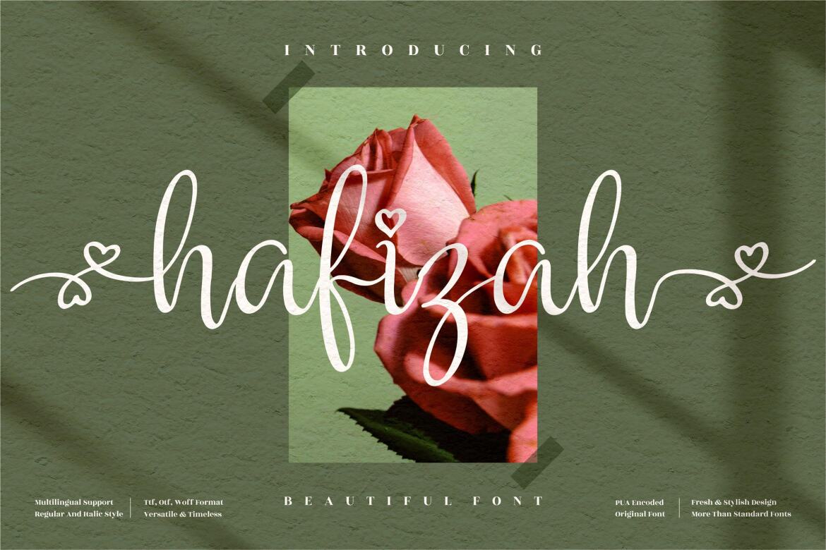 hafizah Beautiful Script Font Deeezy