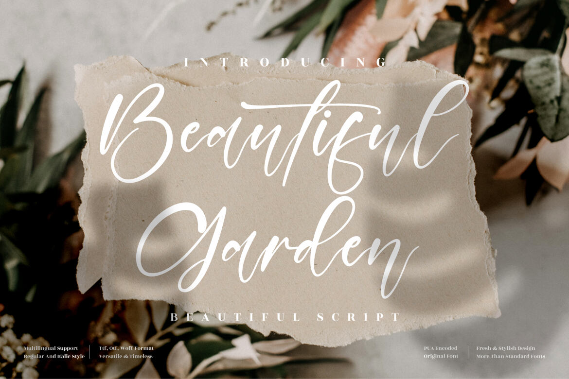 Beautiful Garden - Beautiful Script Font | Deeezy
