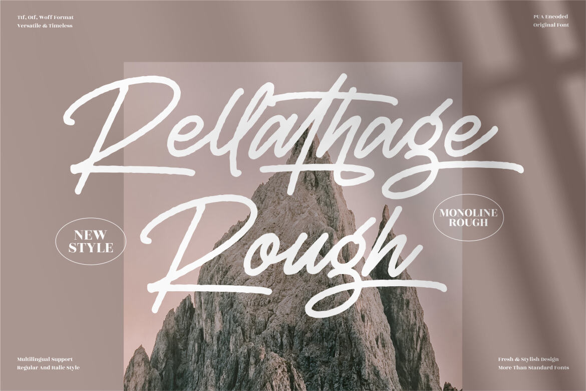 Rellathage Rough - Monoline Rough Font | Deeezy