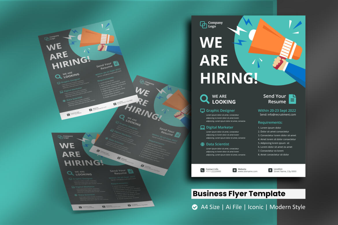 Creative Recruitment Flyer Template | Deeezy