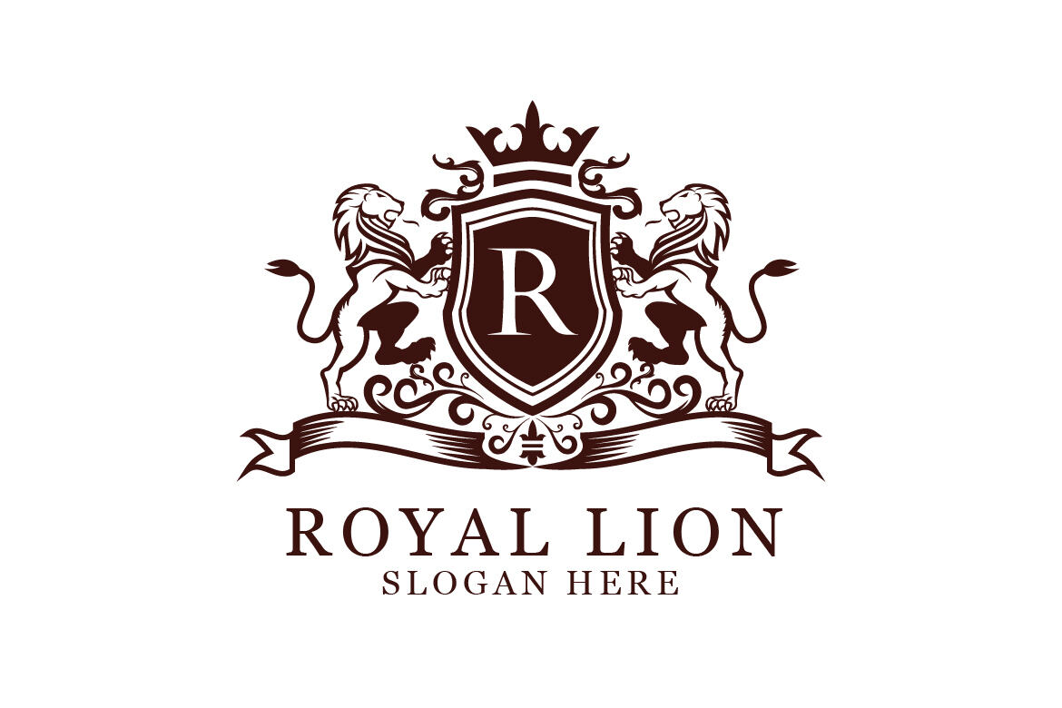 Royal Lion crown logo template. - Stock Illustration [101171568] - PIXTA