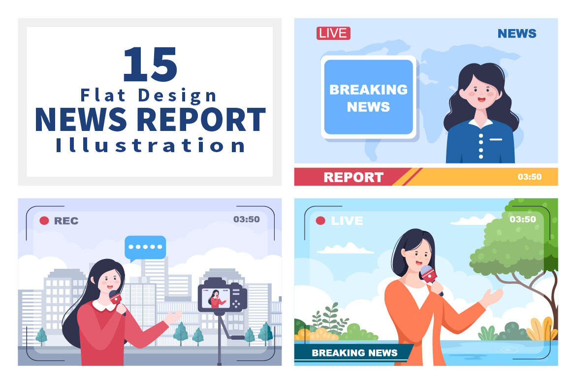 15 Breaking News Reporter Background Vector | Deeezy