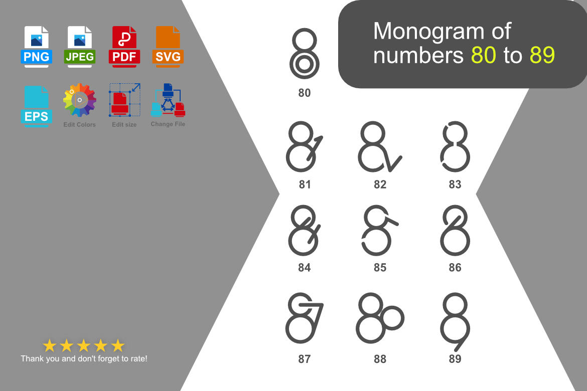 Monogram 80 to 89 - Free Logo | Deeezy