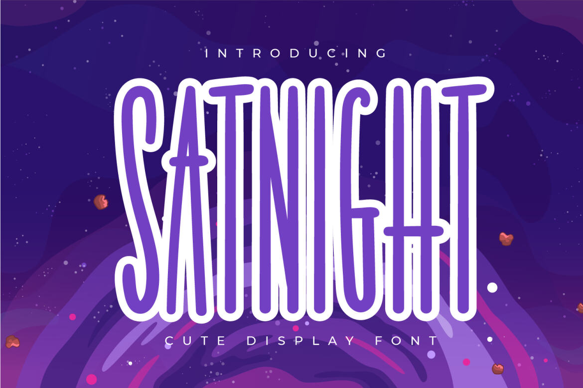 Satnight - Cute Display Font | Deeezy