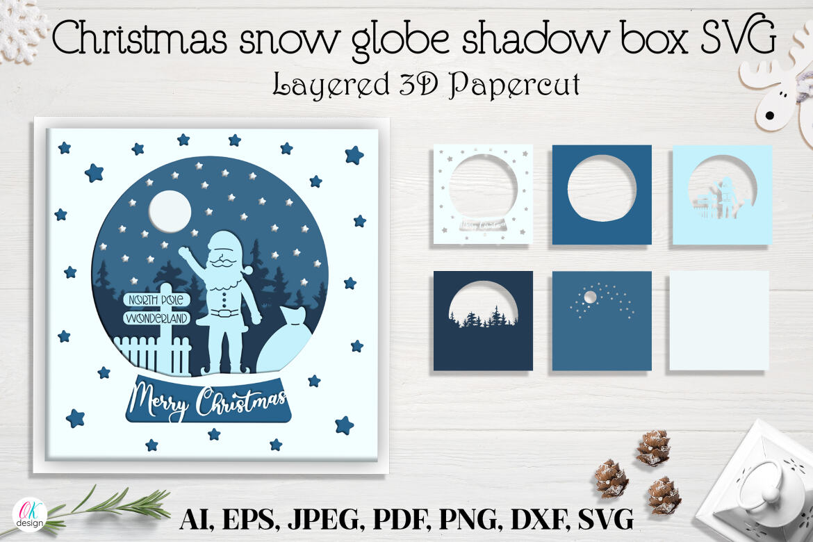 Christmas Shadow Box Svg