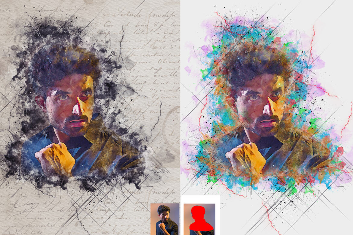 artists mixed media art photoshop action free download