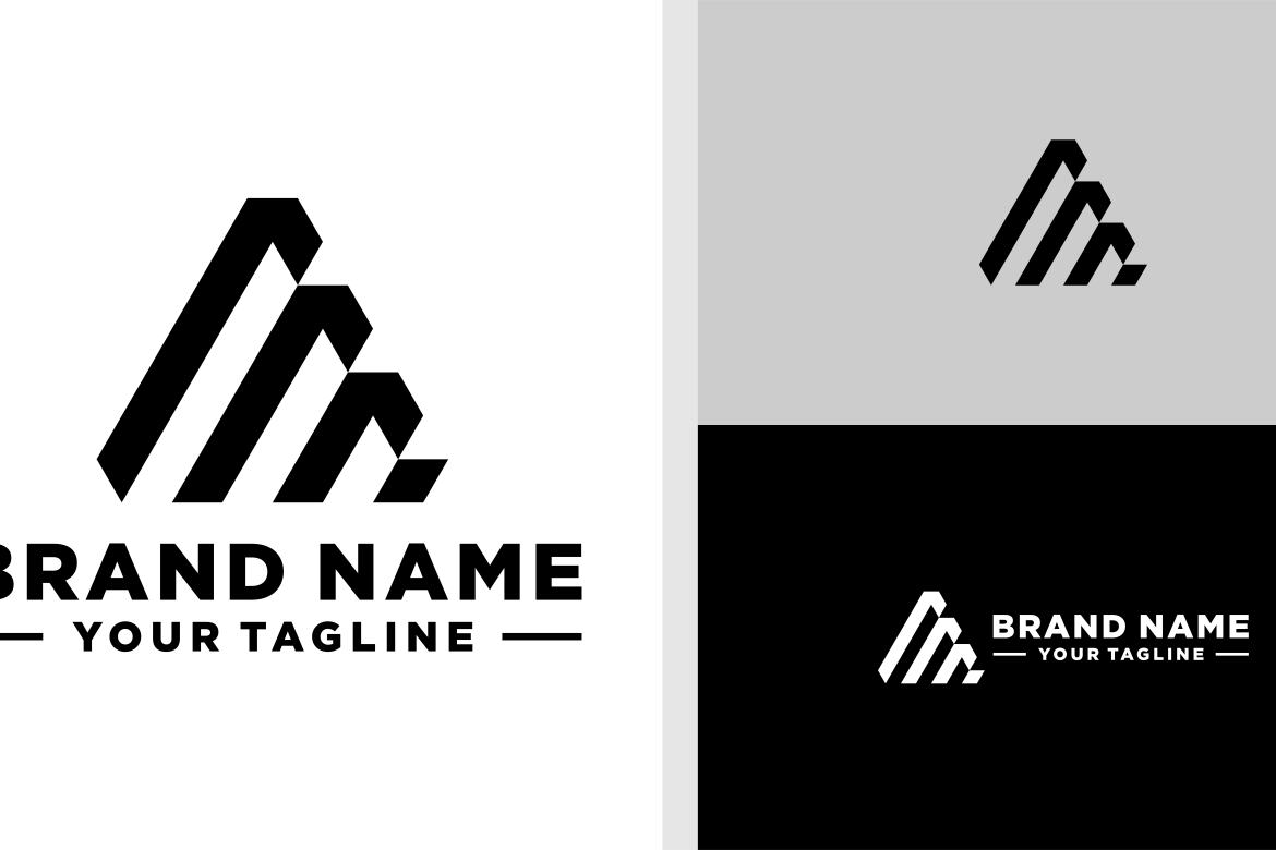 TRIANGLE LOGO GRAPHIC CHART NEGATIVE SPACE EDITABLE | Deeezy