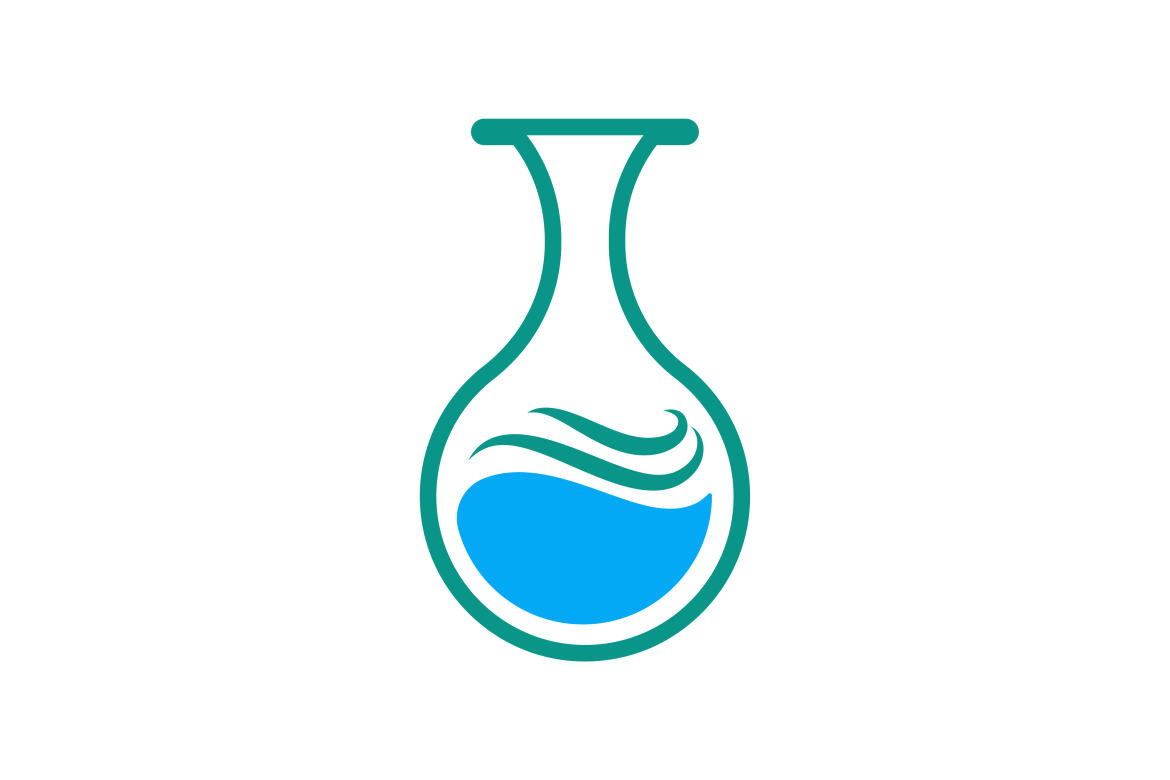 Lab science experiment logo design template vector Deeezy