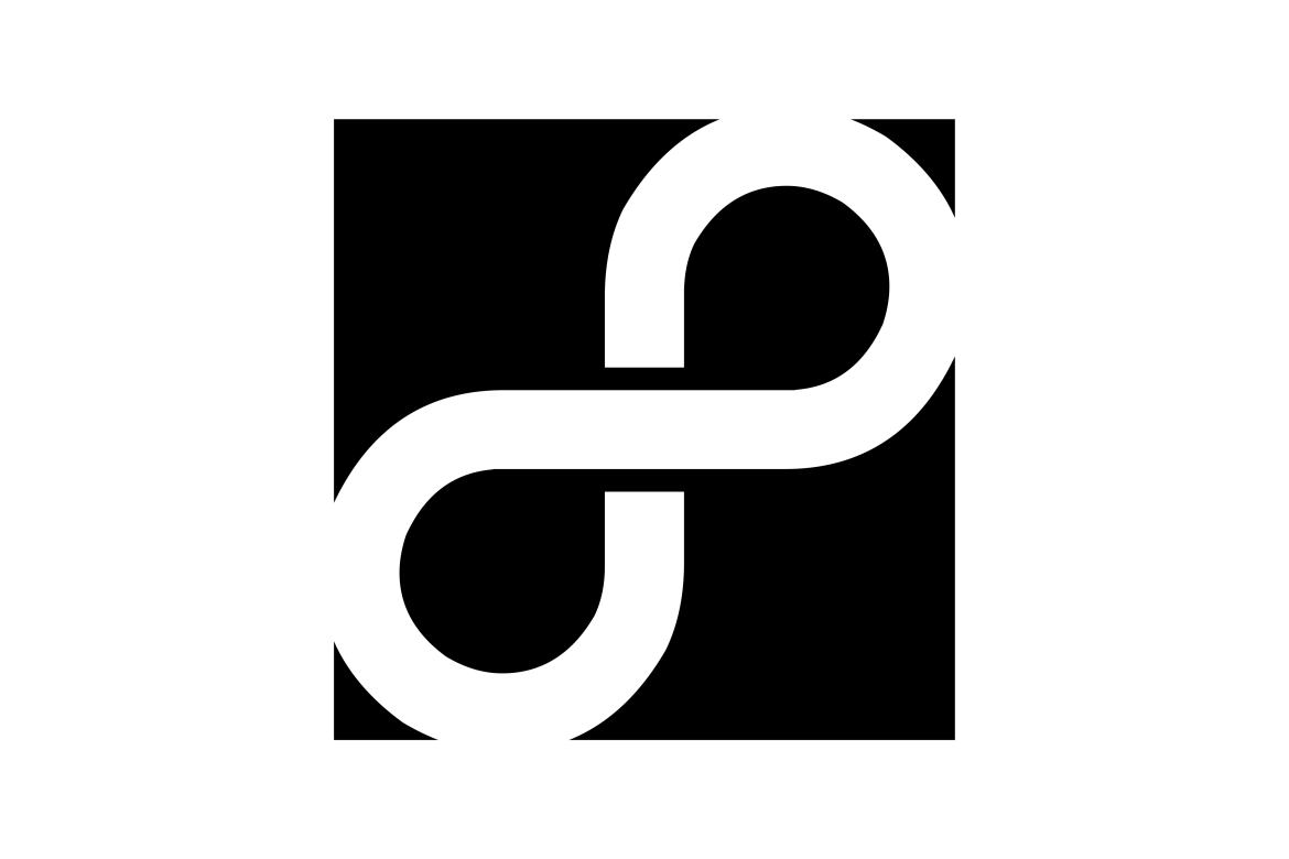 Infinity rectangle negative space logo design vector illustration | Deeezy