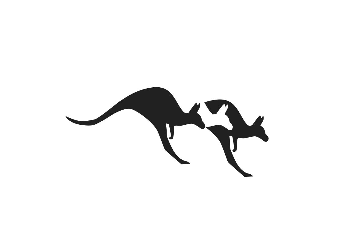 Three kangaroo logo template design vector illustration | Deeezy