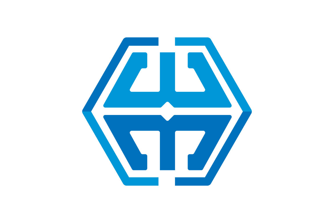 Letter WM hexagon shield logo design template vector | Deeezy