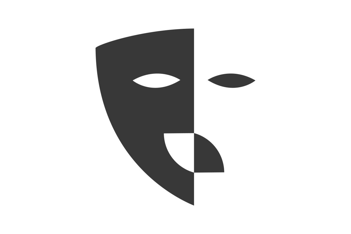 Theater mask actor logo design vector isolated | Deeezy