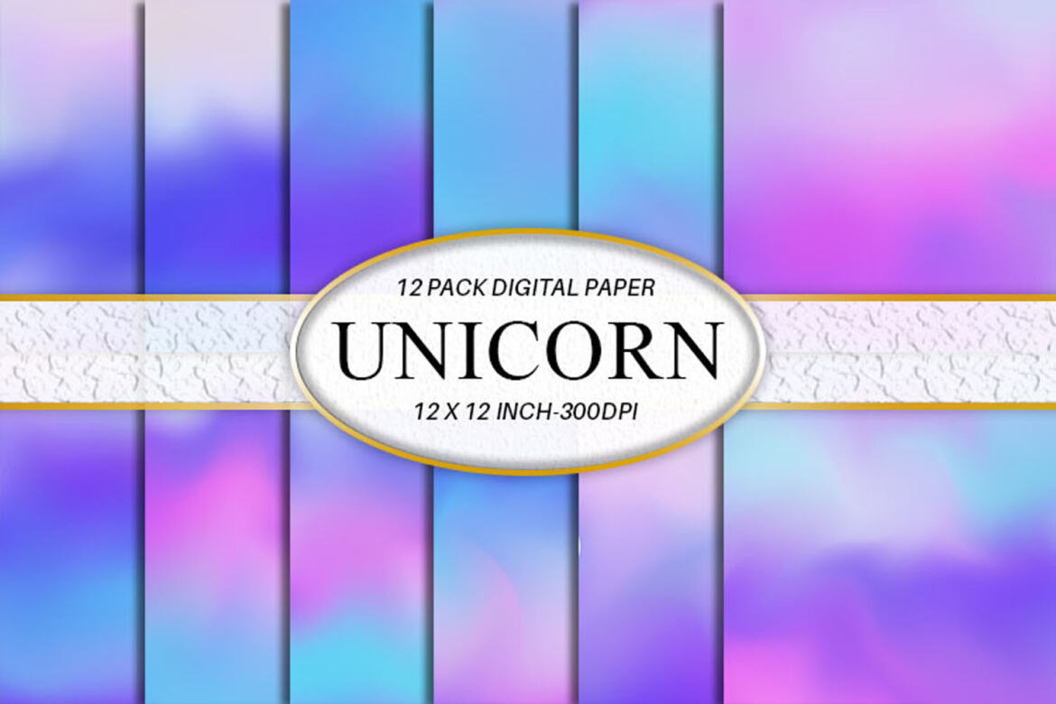 Digital paper gradient unicorn color backgrounds | Deeezy