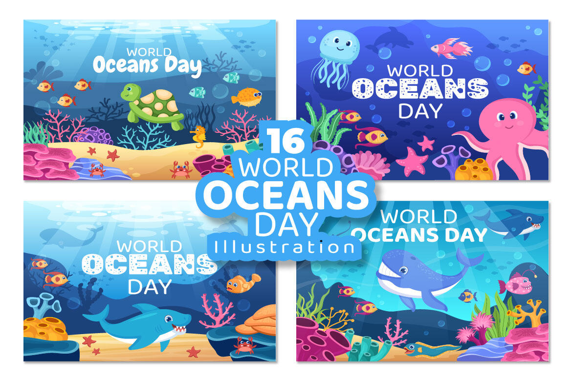 16 World Ocean Day Design Illustration | Deeezy