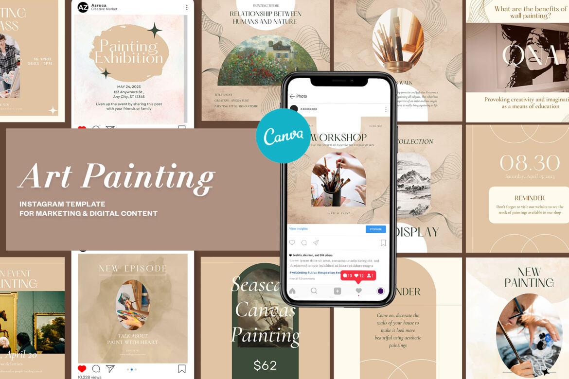 Art Painting Instagram CANVA Template Deeezy