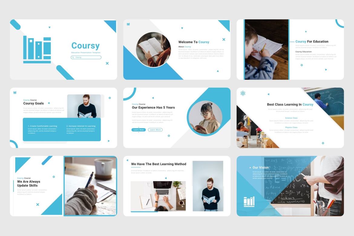 Coursy - Education School Google Slides Template | Deeezy