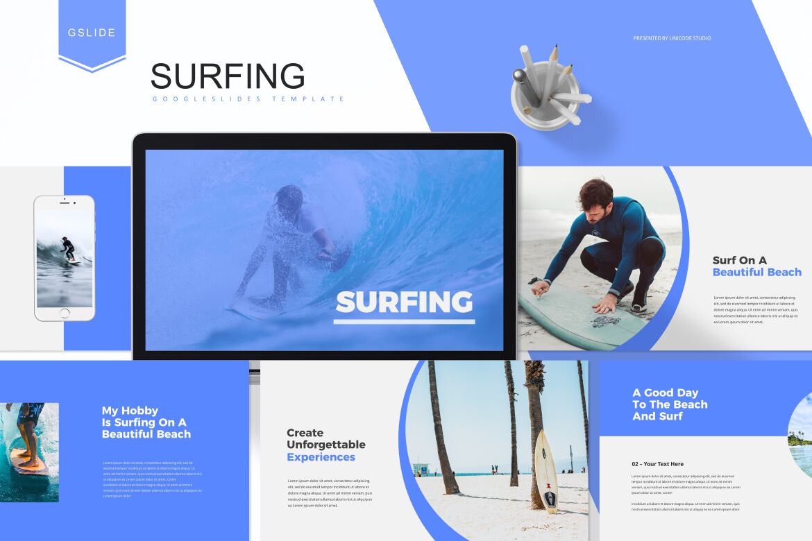 Surfing - Google Slides Template | Deeezy