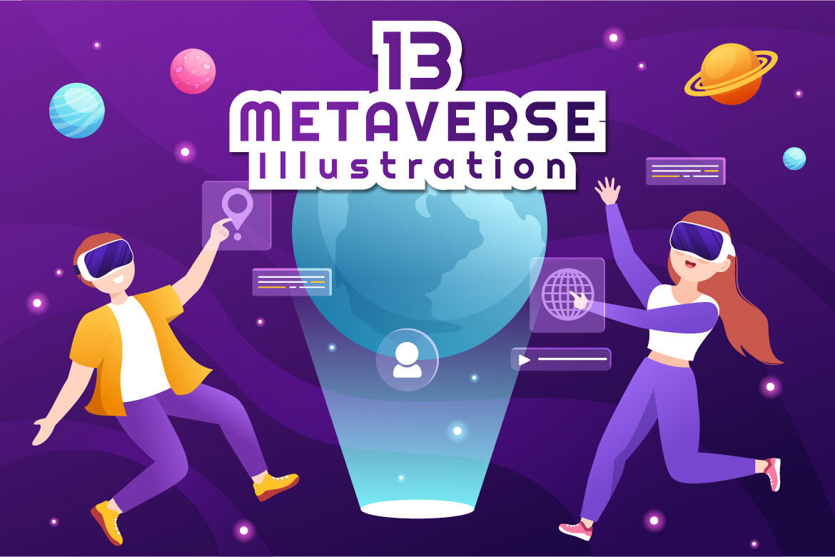 13 Metaverse Digital Virtual Reality Illustration | Deeezy