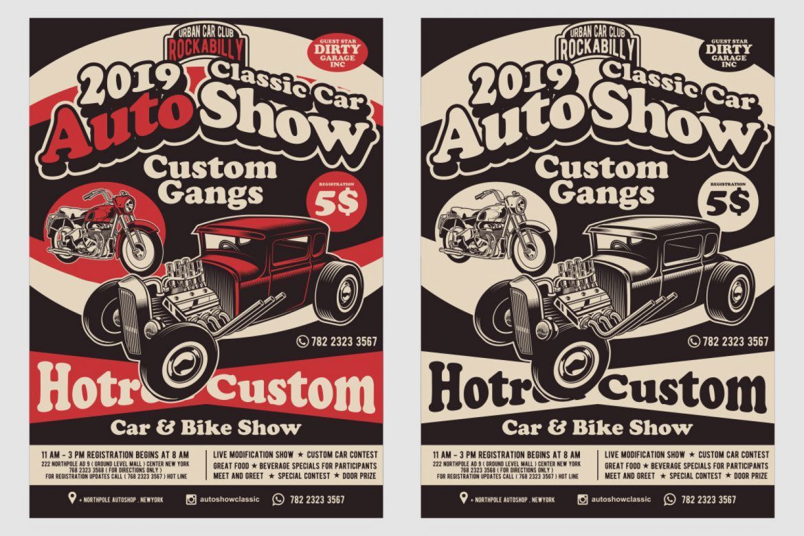 Auto Show Hotrod Flyer Design Template | Deeezy