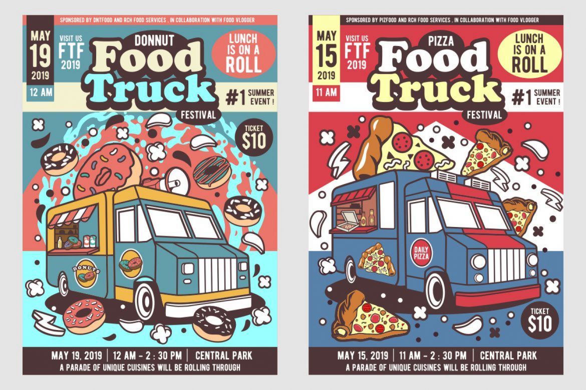 High Quality Food Truck Poster Template Deeezy